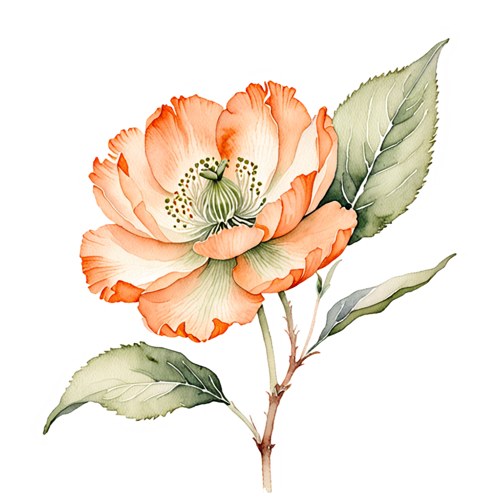 Um adesivo de flor laranja
